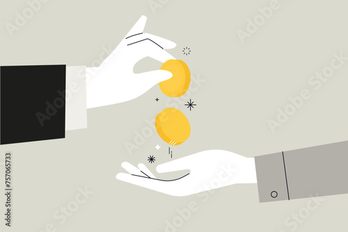 Business concept illustration. Vector illustration of finance, banking, loan, funding. Creative concept for web banner, social media banner, business presentation, marketing material. 