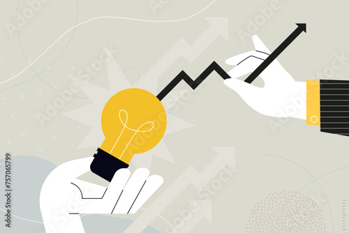 Business concept illustration. Vector illustration of business idea, startup, investment, new technology. Creative concept for web banner, social media banner, business presentation, marketing materia
