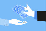 Business concept illustration. Vector illustration of payment, finance, banking, profit, investment. Creative concept for web banner, social media banner, business presentation, marketing material. 