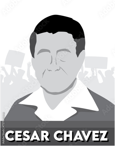 Celebrating Cesar Chavez with demonstrator background