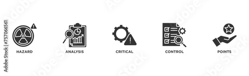 HACCP banner web icon vector illustration concept for hazard analysis and critical control points acronym in food safety management system