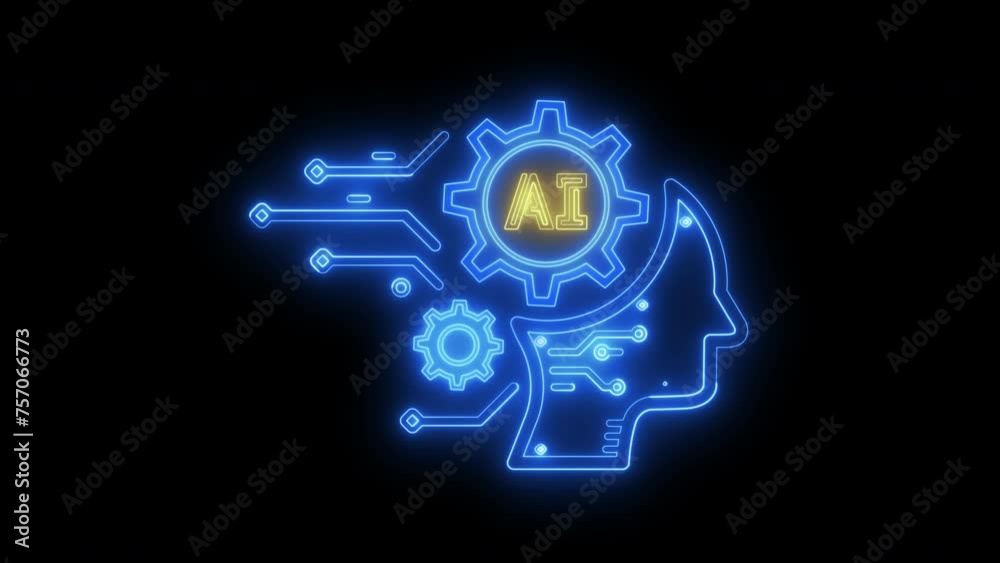 Animation of AI artificial intelligence icon isolated on transparent background. Concept for machine learning concept, big data, innovation technology, cloud computing, futuristic, internet network. Animation of AI artificial intelligence icon isolated on transparent background. Concept for machine learning concept, big data, innovation technology, cloud computing, futuristic, internet network.