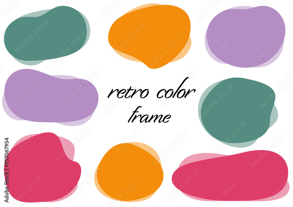 くすみカラーの流体シェイプふきだしセット　Fluid shape speech bubble set in dull colors