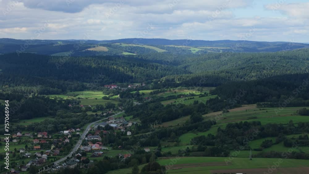 Beautiful Landscape Forest Mountains Bieszczady Bircza Aerial View Poland Beautiful Landscape Forest Mountains Bieszczady Bircza Aerial View Poland
