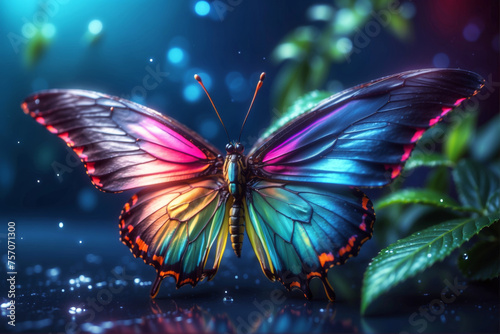 A futuristic colorful butterfly photo