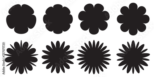 Set of abstract shapes. Flowers icon vector set. Flower icon collection. Vector flower isolated on white background