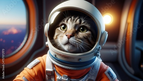 Astro-Paws Curious Cat Astronaut Ready for a Space Adventure