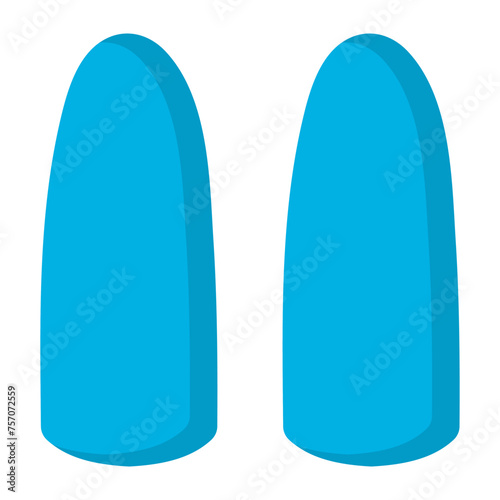 Soft foam earplugs vector cartoon illustration isolated on a white background.