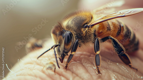 bee sting close-up