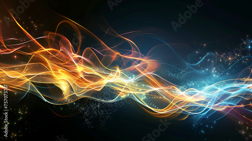 painting with light on a black background. Abstract color design Modern art. Illustration design of paint for background © kaneez