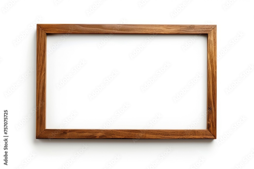 Large wooden frame isolated on a white background.