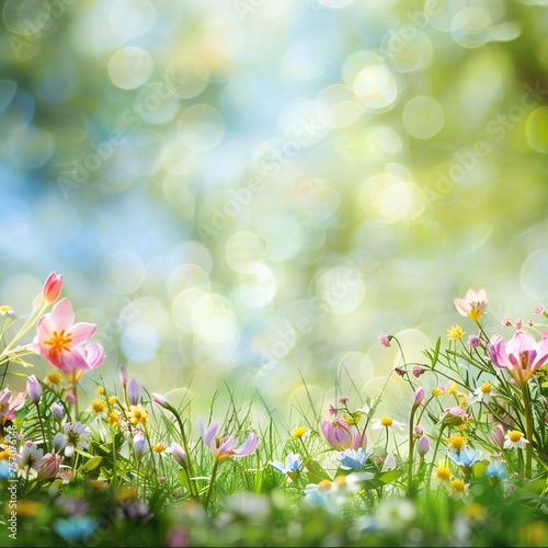 Soft spring background with empty copy space Generative Ai  © LayerAce.com