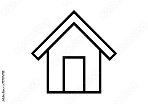 Icono negro de una casa en fondo blanca.