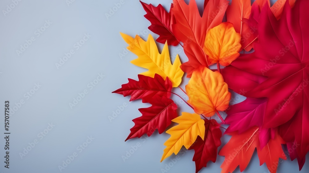Fototapeta premium Fresh apple with leaf on white background, space for custom text or message, healthy fruit concept
