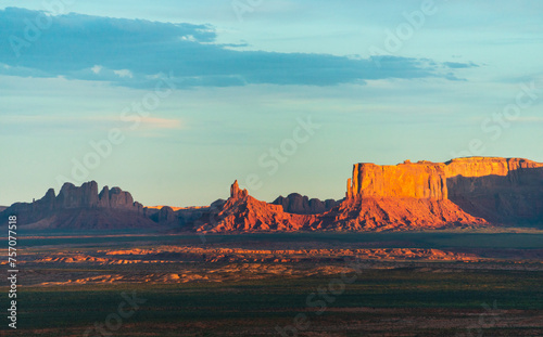 West and East Mitten Buttes, Monument Valley Navajo Tribal Park in northeast Navajo County, Arizona photo