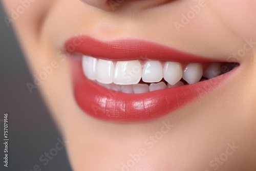 Close-up of beautiful smiles and well-groomed teeth captured in macro photography