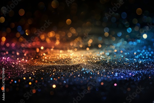 Happy Pride month! Abstract rainbow bokeh glitter lights background. for queers.  Rainbow flag. Lesbian, gay, bisexual and transgender proud of sexual orientation or gender identity.  photo