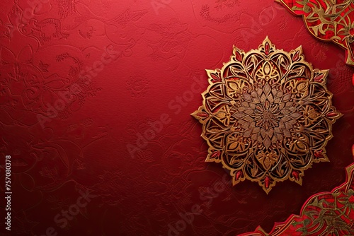desktop wallpaper background with arabic light of ornament isolated on crimson background 
