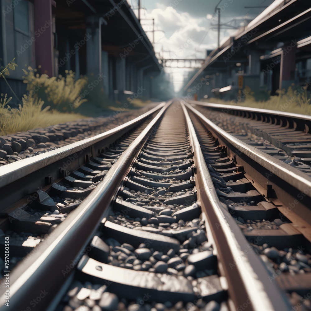 Fototapeta premium railroad tracks in the distance