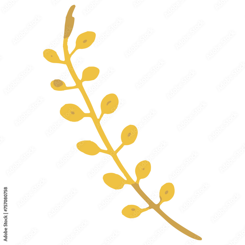 Golden leaf floral stem bunch tree vector decoration can change color. Golden leaf floral stem bunch tree vector decoration can change color.