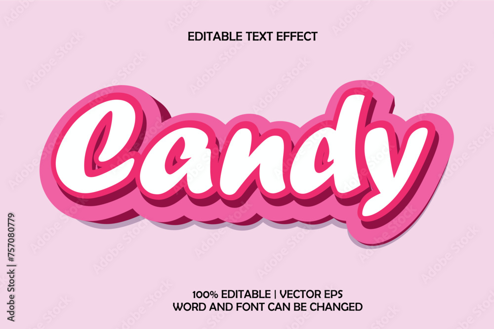 CANDY 3D EDITABLE TEXT EFFECT VECTOR EPS FILE