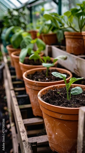 seedlings in a greenhouse