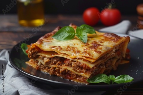 Lasagna Bolognese, a traditional Italian dish