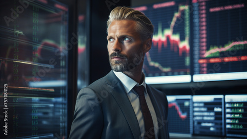 Portrait professional businessman in stock market