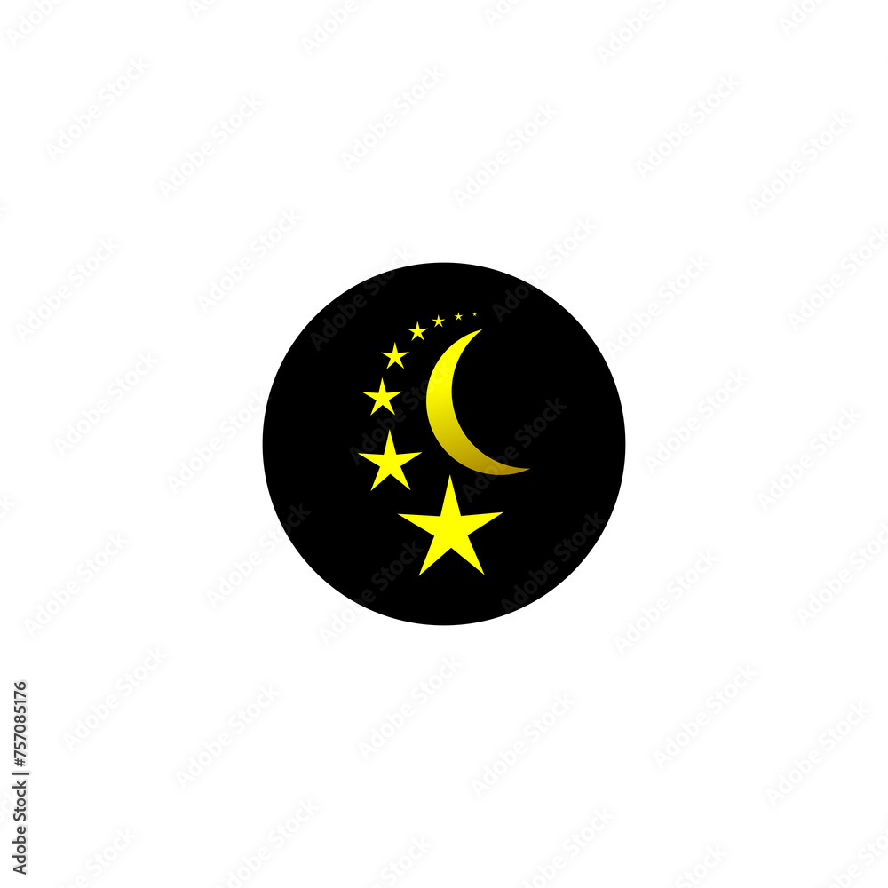 Moon and star icon isolated on transparent background Moon and star icon isolated on transparent background