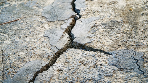Cracked Concrete A Glimpse into the Future of Sustainable Urban Design Generative AI photo