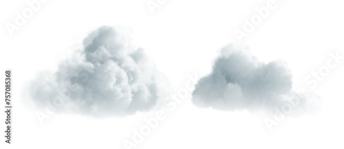 Realistic Clouds, Transparent Sky. Outdoor Nature Weather. Fluffy Clouds Set, Clear Background. Cloudscape Design