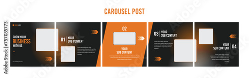 Stunning Carousel Post Template, Editable Social Media Layout Design, business Instagram & Linkedin Carousel Post, Template eps 10.