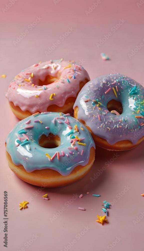 donuts with icing sugar, ai generated