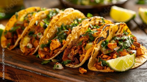 Mexican Tacos al Pastor, Traditional Mexican Food.