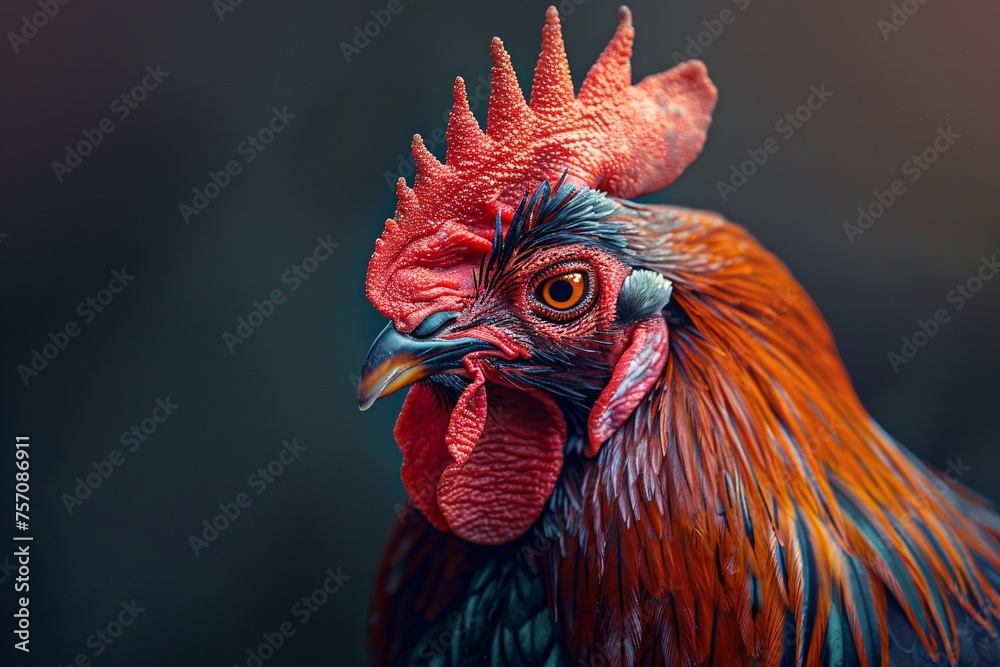 Rockin' Rooster A Fiery Fowl with a Funky Feather Generative AI