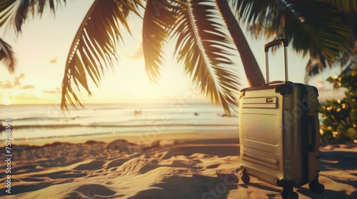 Ein schöner Urlaub Hintergrund mit Gepäck und kleinen Reiseutensilien auf einem hellen Hintergrund