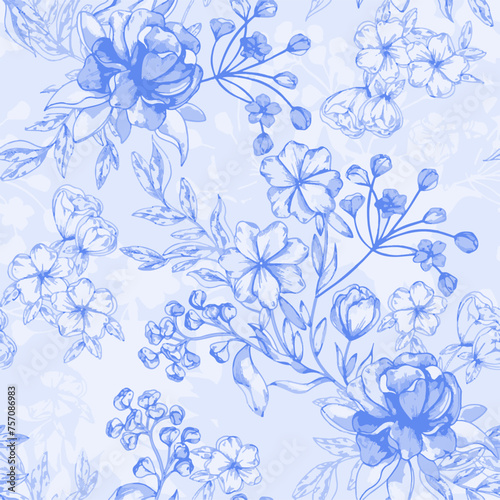 Pattern flower floral spring blossom illustration vector fabric textile design leaf leaves