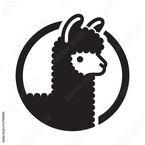Llama, alpaca. Logo, icon. simple modern vector illustration.