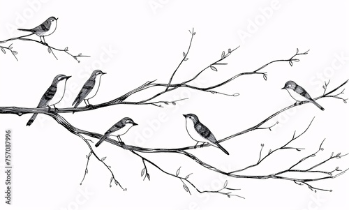 Birds on a Branch A Celebration of Spring s Renewal Generative AI