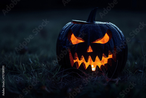 Spooky halloween pumpkins in Massachusetts