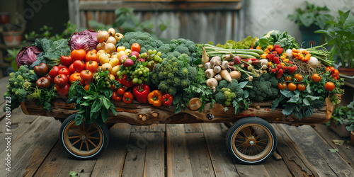 Carro pieno di verdure. photo