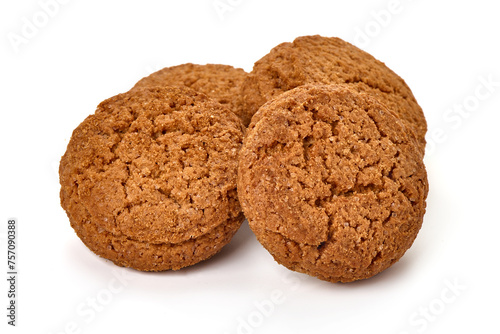 Oatmeal Cookies, isolated on white background.