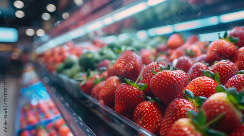 strawberries in supermarket