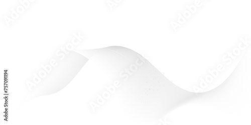 Abstract white blend digital wave lines and technology transparent background. Minimal carve wavy white and gray flowing wave lines and glowing moving lines. Futuristic sound wave lines background.