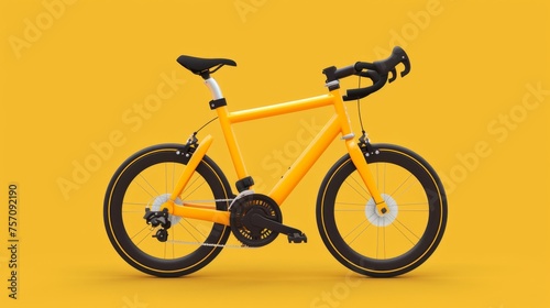 Eye-catching yellow bike with black seat against bright yellow background