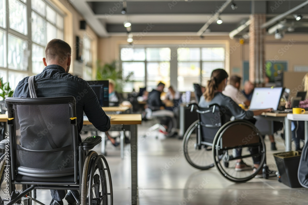 Inclusive Office Environment with Wheelchair Accessibility