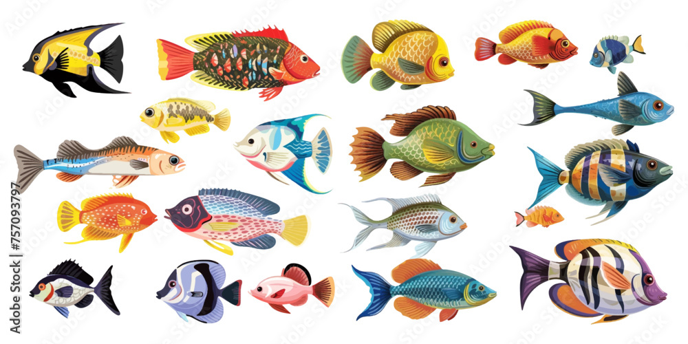 Illustration of a beautiful cute fish on a white background. Illustration of a beautiful cute fish on a white background.