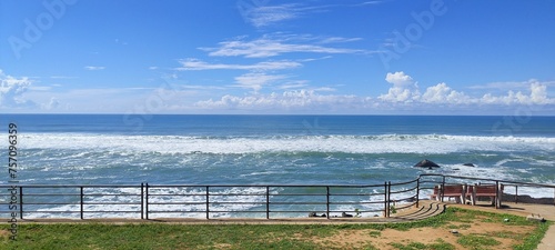 view of the sea from the pier,sea waves