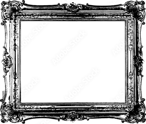 Ornate vintage picture frame with a transparent background
