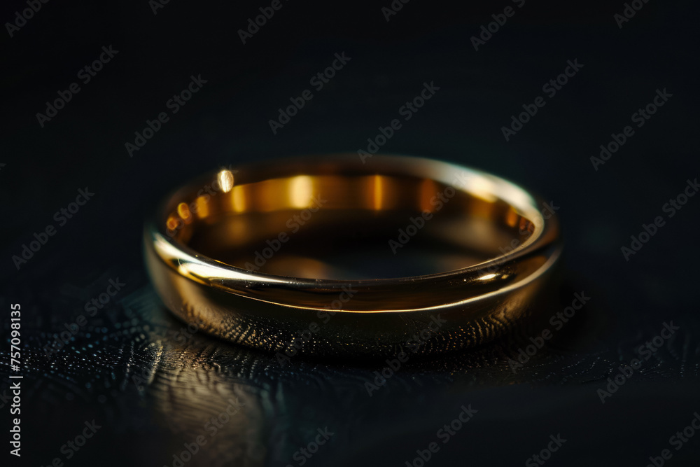 Gold Ring On A Black Background For A Photo Shoot Created Using Artificial Intelligence Gold Ring On A Black Background For A Photo Shoot Created Using Artificial Intelligence